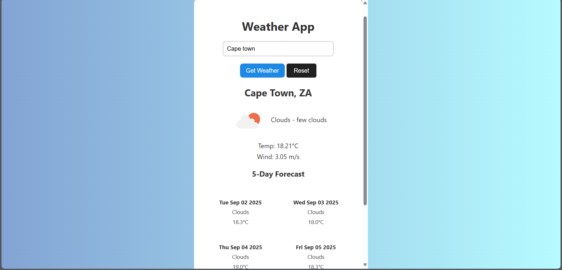 Weather App Screenshot